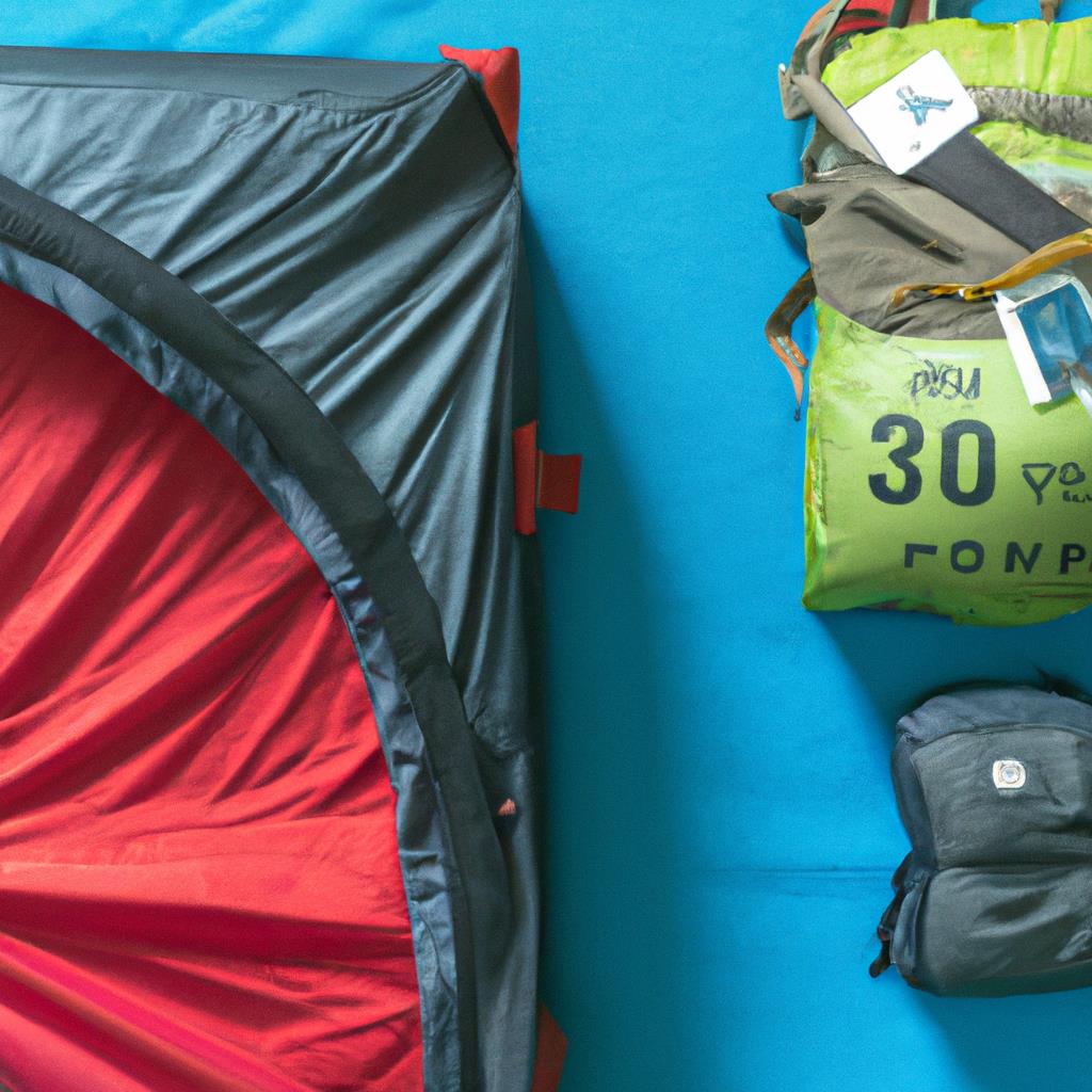 A serene lake surrounded by lush green trees, with colorful tents pitched on the grassy grounds. The glow of a campfire in the evening, casting a warm light on the happy campers gathered around.