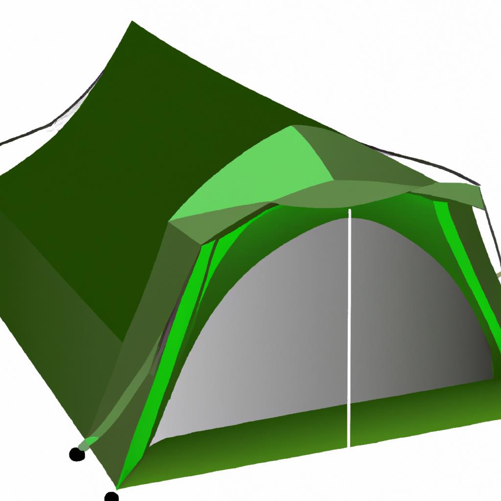 Group of people sitting around a campfire at a tenting and camping site. Trees and stars visible in the background. Tents pitched on grassy ground, with camping chairs and lanterns nearby. Atmosphere of relaxation and adventure.