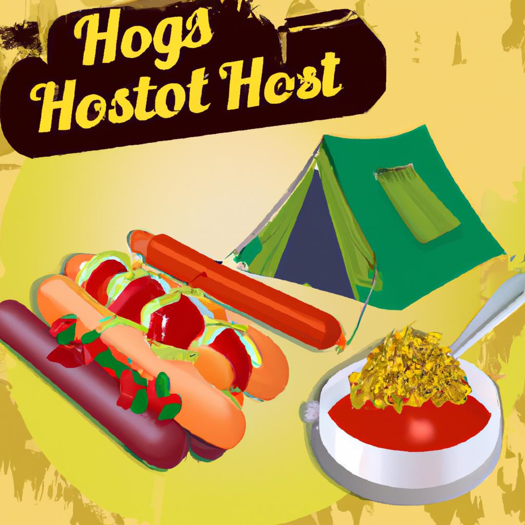 camping, hot dog, toppings, outdoor cooking, adventure