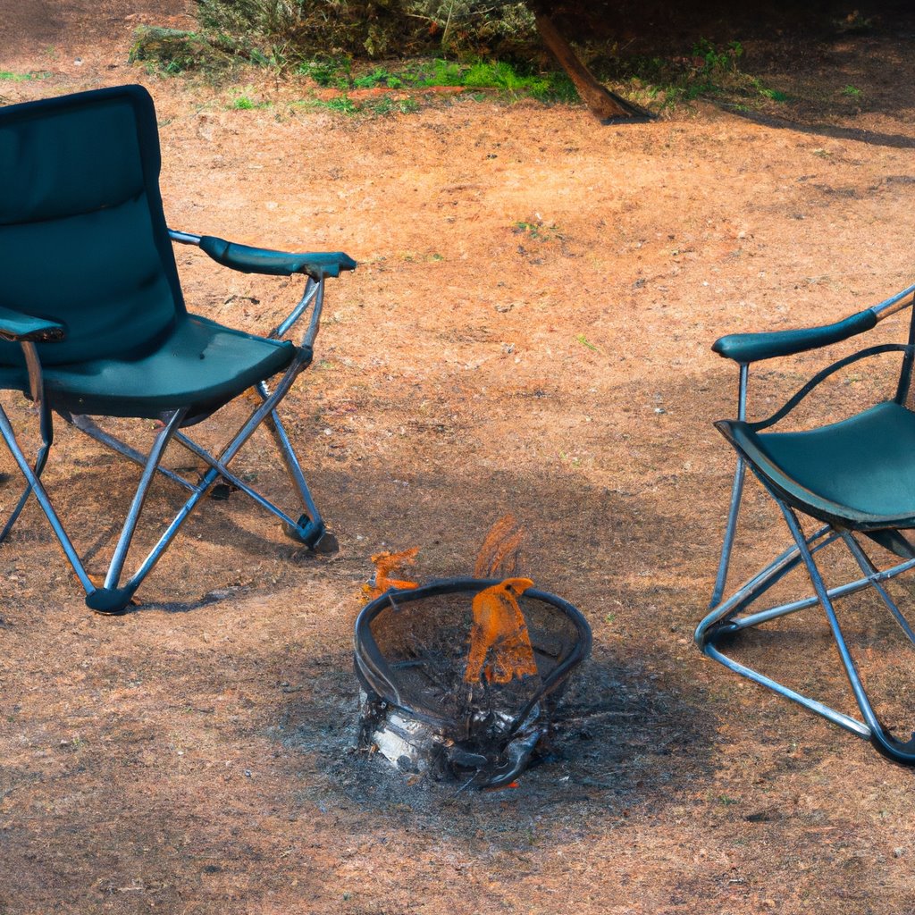 camping, chairs, relax, campfire, outdoor