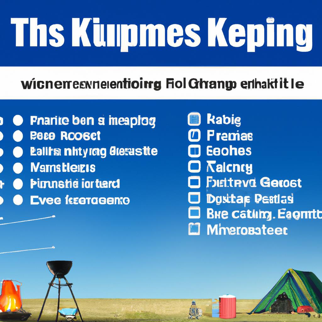 camping, kitchen, equipment, checklist, setup