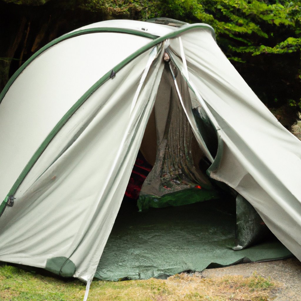 camping, tent, setup, rectangular, campsite