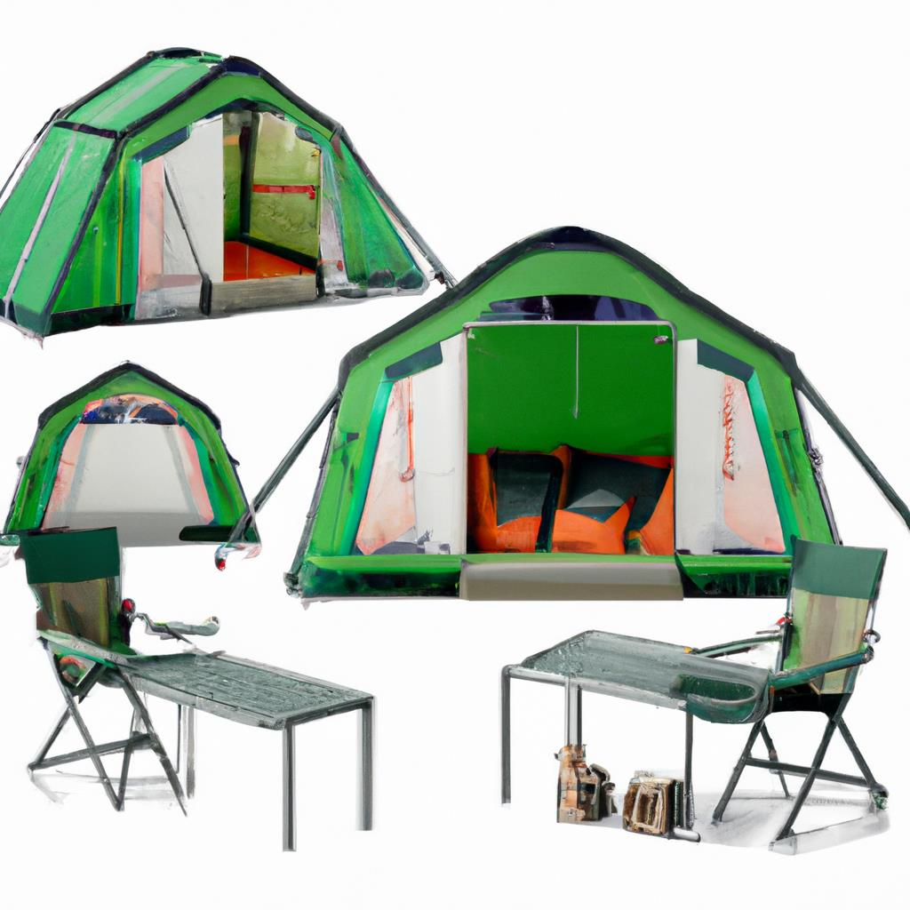 tenting, camping, site, furniture sets, transformation